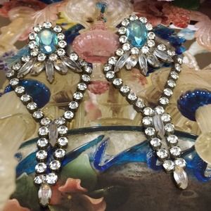 Earrings Drops Rhinestone Vintage Art Deco EUC
